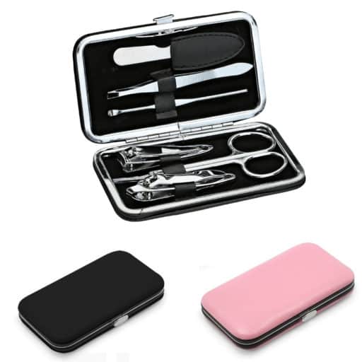 KM 0176 - Kit manicure personalizado 6 peças estojo couro sintético