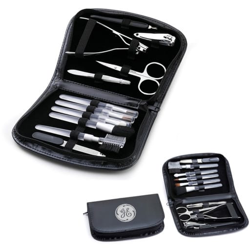 KM 0177 - Kit manicure personalizado 11 peças embalagem couro sintetico