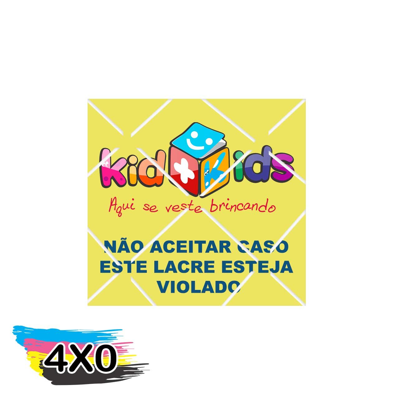 Lacre de Segurança Quadrado Papel 80g