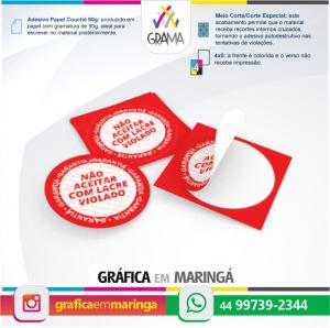 Lacre de Segurança REDONDO 4 x 4 cm 4 x 4 cm Papel Adesivado 90g 4x0 Sem revestimento Meio-corte