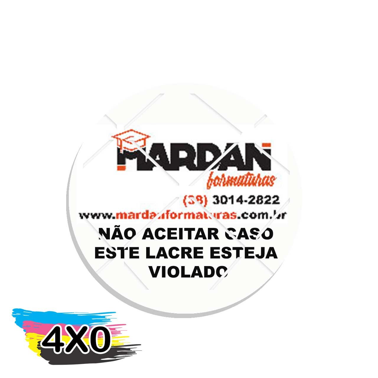 Lacre de Segurança Redondo Papel 80g