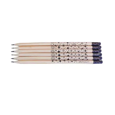Lápis em madeira natural com borracha personalizado