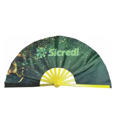 Leque Dobrável Verde