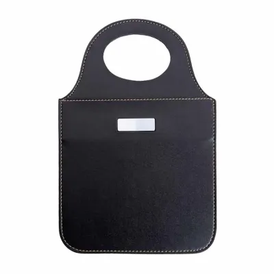 Lixeira para carro com plaquinha metálica personalizável.
