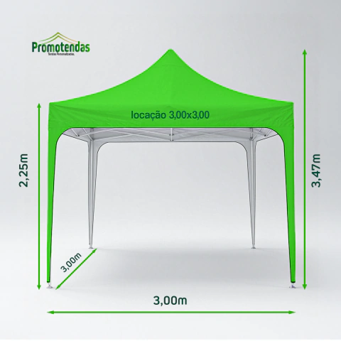 Locação Tenda 3,00x3,00 sanfonada | Estrutura para eventos
