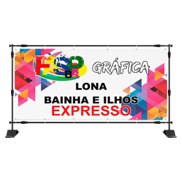 Lona Bainha e Ilhos EXPRESSO Lona 440G 4x0 Bainha e Ilhós