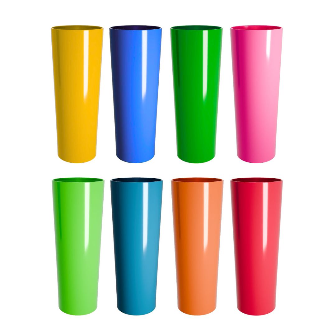 Long Drink de Acrílico Liso 350ml - 1 unid. / 50 unid. / 100 unid.