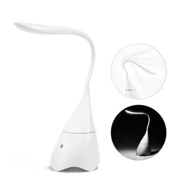 Luminária de mesa com caixa de som. ABS. Com 18 LEDs de alto brilho, botão tátil e braço flexível...