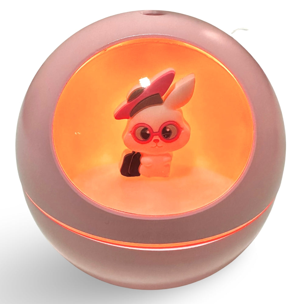 Luminaria LED Umidificador - Coelho - USB 230ml - Rosa