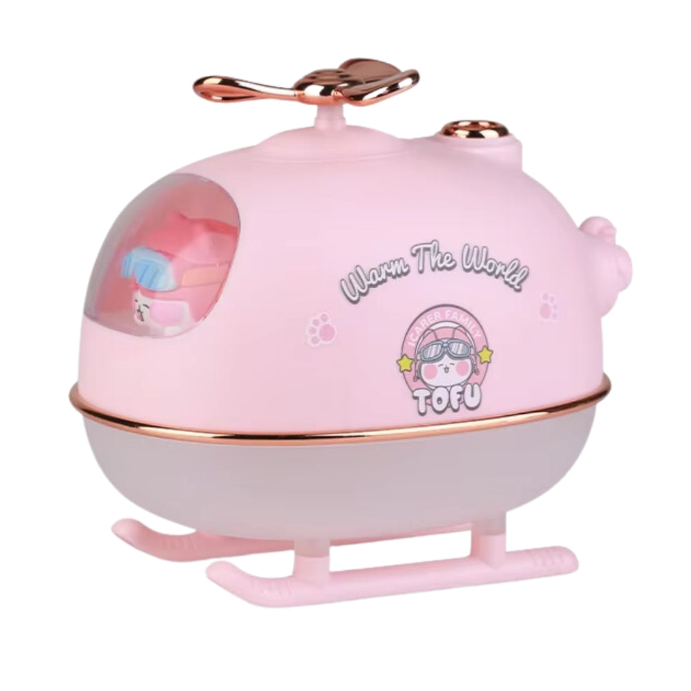 Luminaria LED Umidificador - Helicoptero - USB 300ml - Rosa
