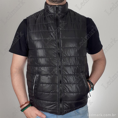 LWS-0654 Colete Puffer em tecido Brilhante