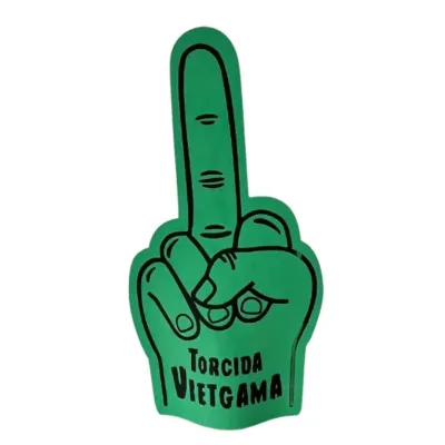 Mão modelo luva verde