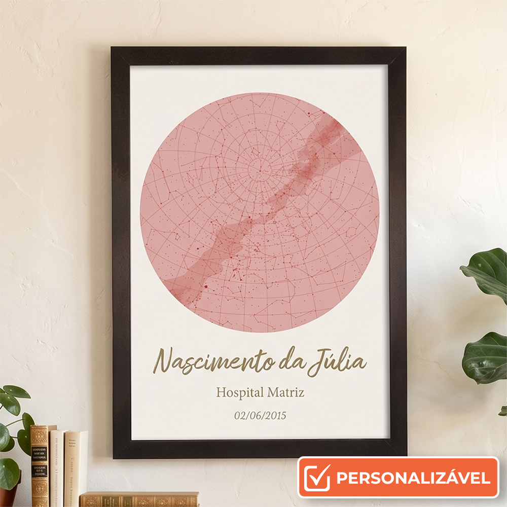 Mapa Estelar Personalizado com Data e Mensagem | Presente Especial