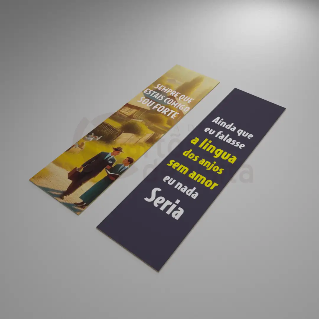 Marcador de Página Personalizado Padrão em Papel 250g Tamanho 17,8 x 4,7 cm