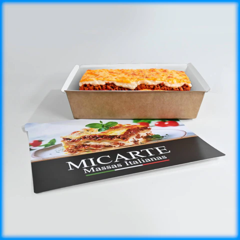 Marmita Fundo Kraft Selada com Tampa Personalizada 900ml - 560 unidades