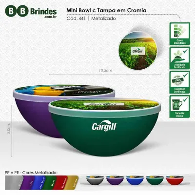 Mini Bowl Metalizado c Tampa em Cromia