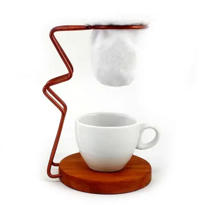 Mini Coador de Cafe Com Xicara de Ceramica