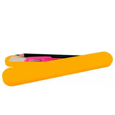 Mini Estojo Amarelo Plastico
