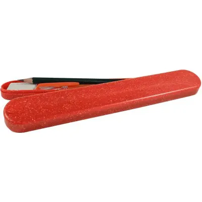 Mini Estojo Fibra Madeira Vermelho