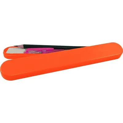 Mini Estojo Laranja Neon Plastico