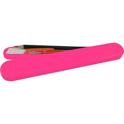 Mini estojo rosa neon de plastico
