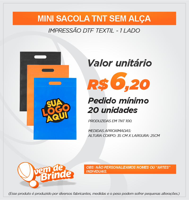 Mini Sacola TNT Sem Alça