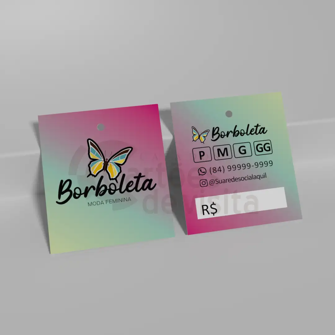 Mini Tags Corte Reto Para Roupas, Bolsas, Anéis. Tamanho: 4,1.5x4,4cm - modelo 001