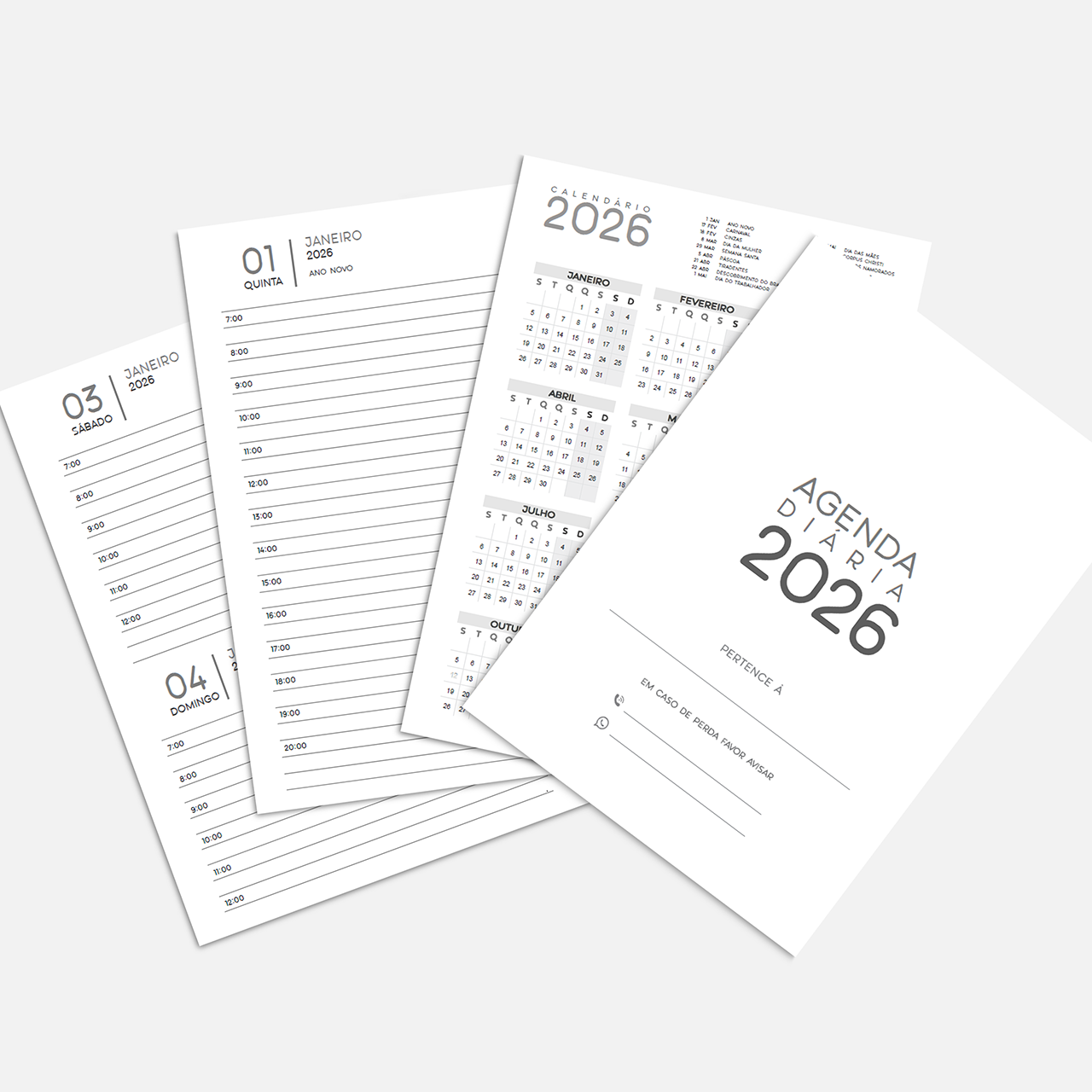 Miolo para Agendas 14,3x20cm Sulfite 75g 1x1 Corte Reto