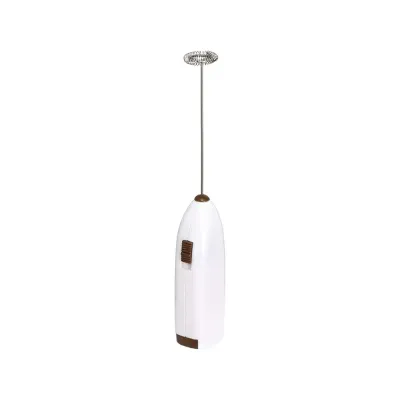 Misturador Eletrico Portatil Branco Com Marrom