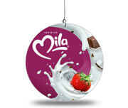 Móbile Redondo em PVC Branco Premium 0,50mm 290x290mm 4x0 - 100 unidades