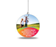 Móbile Redondo em PVC Branco Premium 0,50mm 95x95mm 4x0 - 300 unidades
