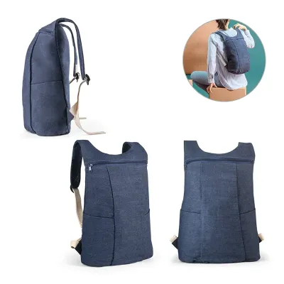 Mochila casual em denim reciclado (300 g/m²).