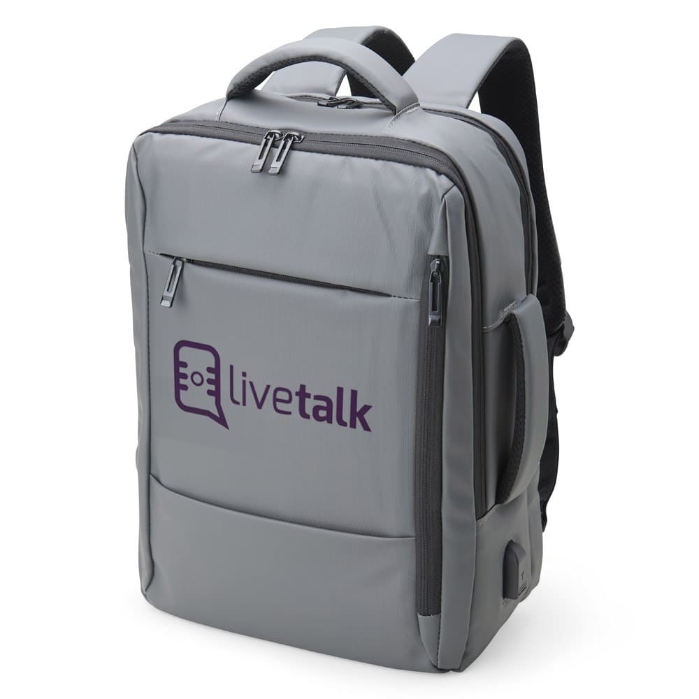Mochila de Couro Sintético com Entrada USB 23 Litros Personalizada