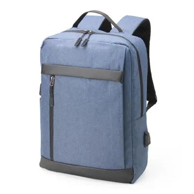 Mochila de Nylon Usb 21l Couro Sintetico