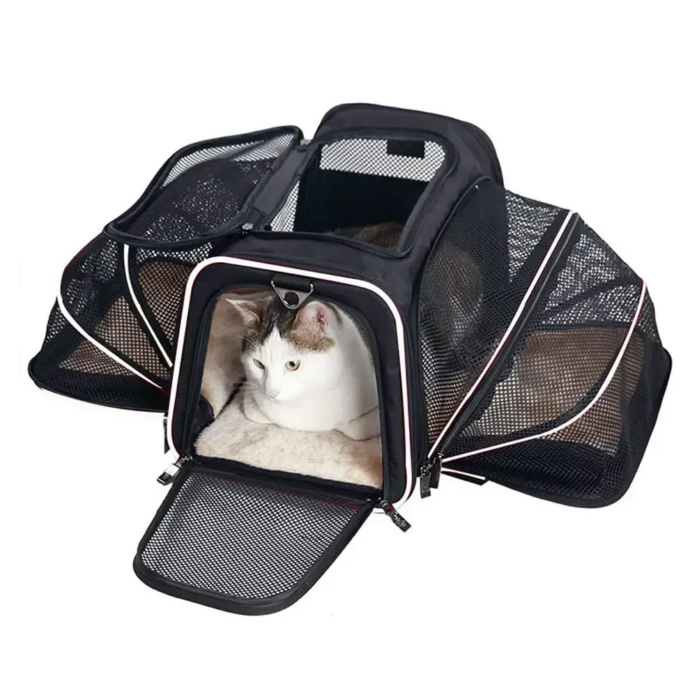 Mochila Dobrável e Portátil para Transporte de Gatos e Cães - Bolsa Respirável de Ombro para Viagens e Passeios