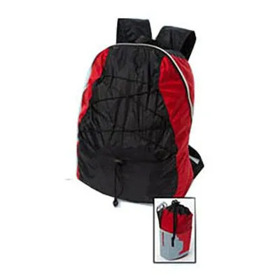Mochila Dobravel em Nylon Cordao Rolico Frontal Alcas em v