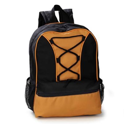 Mochila em Nylon Com Bolso na Lateral de Tela