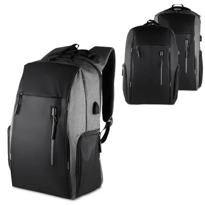 Mochila em poliéster, capacidade de 24 litros.
