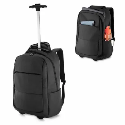 Mochila em Poliester Com Alca Retratil e Rodinhas