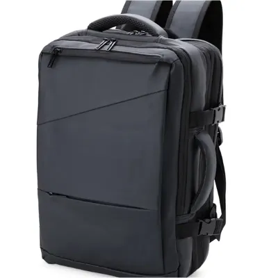 Mochila Expansivel de Couro Sintetico