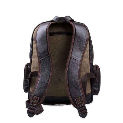 Mochila Masculina de Couro Com Ziper Duplo