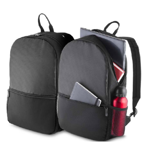 Mochila para notebook de até 17", confeccionada em poliéster, formato 44cm x 31cm x 11cm