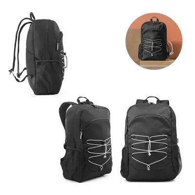 Mochila para notebook em poliéster reciclado 300D e poliéster reciclado 600D