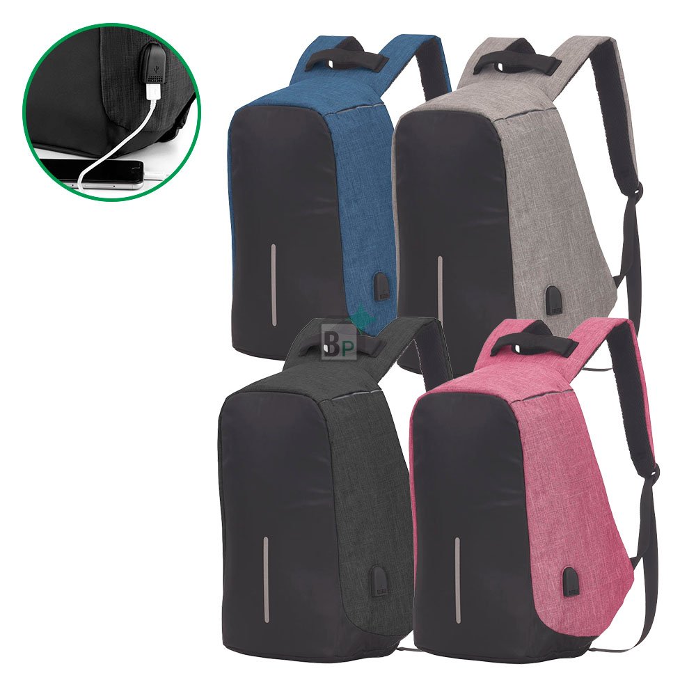Mochila Poliéster Anti-Furto USB Personalizado