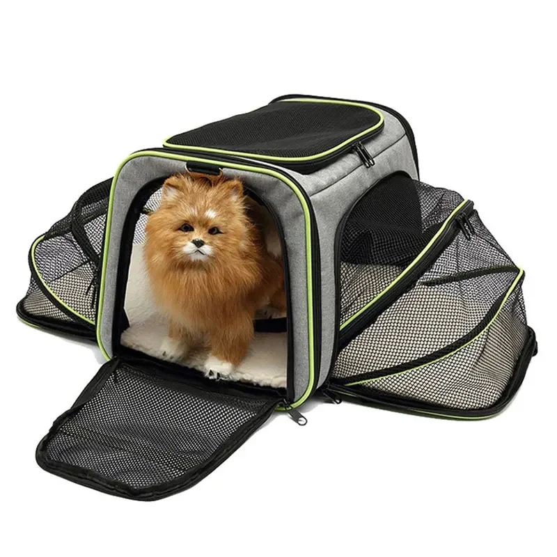 Mochila Portátil Respirável e Expansível para Pets, Ideal para Viagens ao Ar Livre com Gatos e Cães