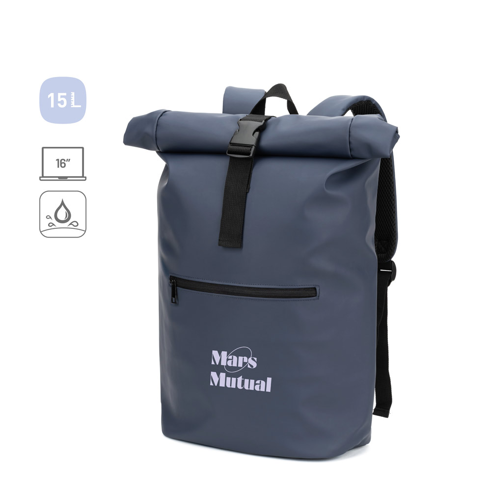 Mochila Roll Top em PU para Notebook 16": AL92534