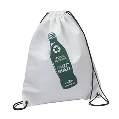 Mochila Saco em Pet Branco Alca em Cordao Medida 42x33 cm