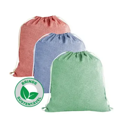 Mochila Saco Feita de Algodao Reciclavel