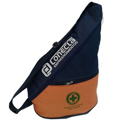 Mochila Transversal Com Bolso Frontal Com Ziper