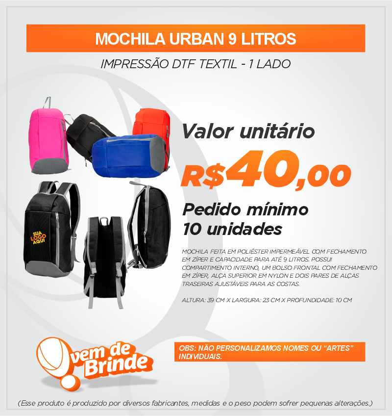 Mochila Urban 9 Litros